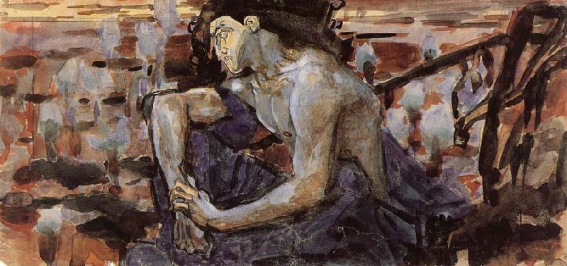 Mikhail Vrubel The Seated Demon Spain oil painting art